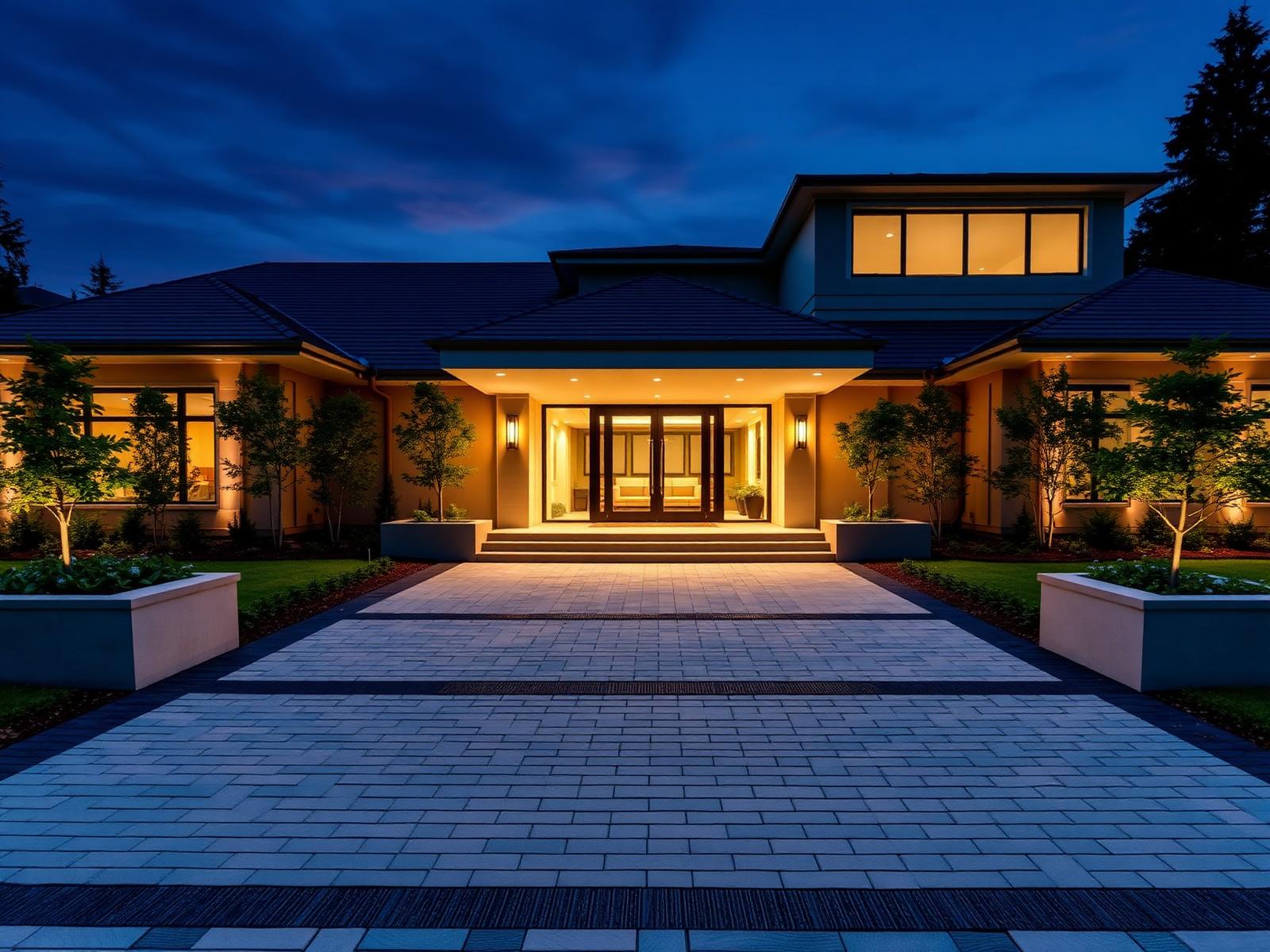 Luxury paver driveway installation