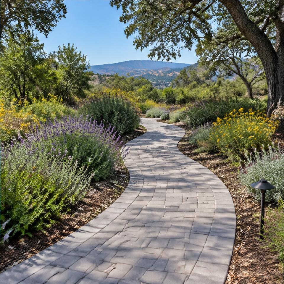 Interlocking concrete paver walkway design inspiration for Moorpark, California homes
