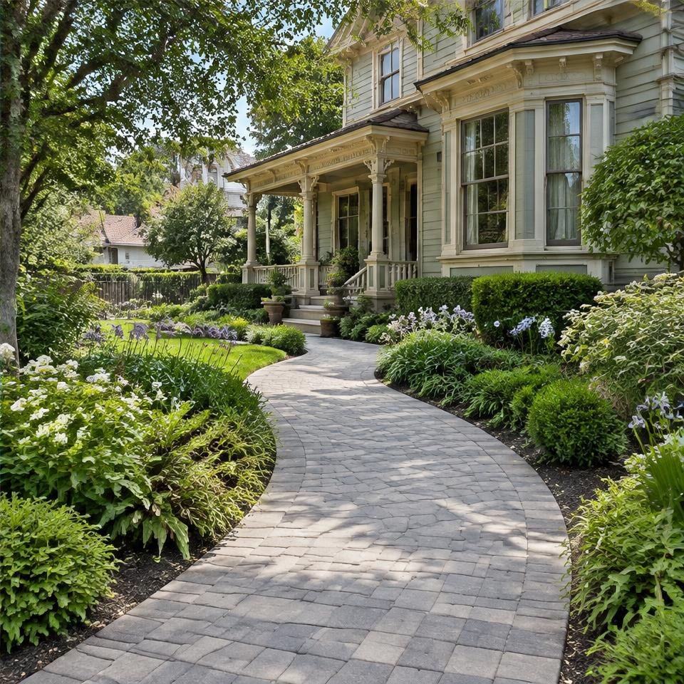 Interlocking concrete paver walkway design inspiration for Pasadena, California homes