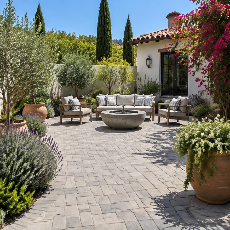 Concrete paver patio design inspiration for Goleta, California homes