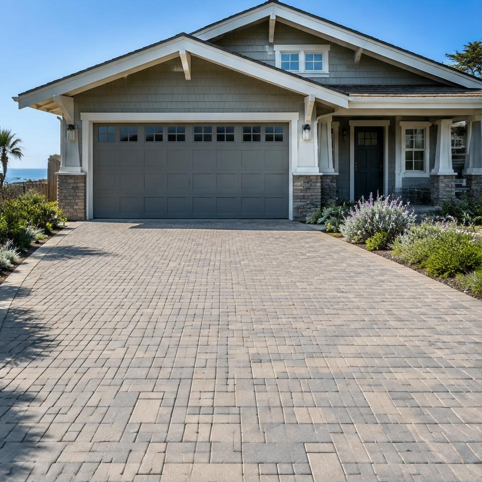 Interlocking concrete paver driveway design inspiration for Port Hueneme, California homes