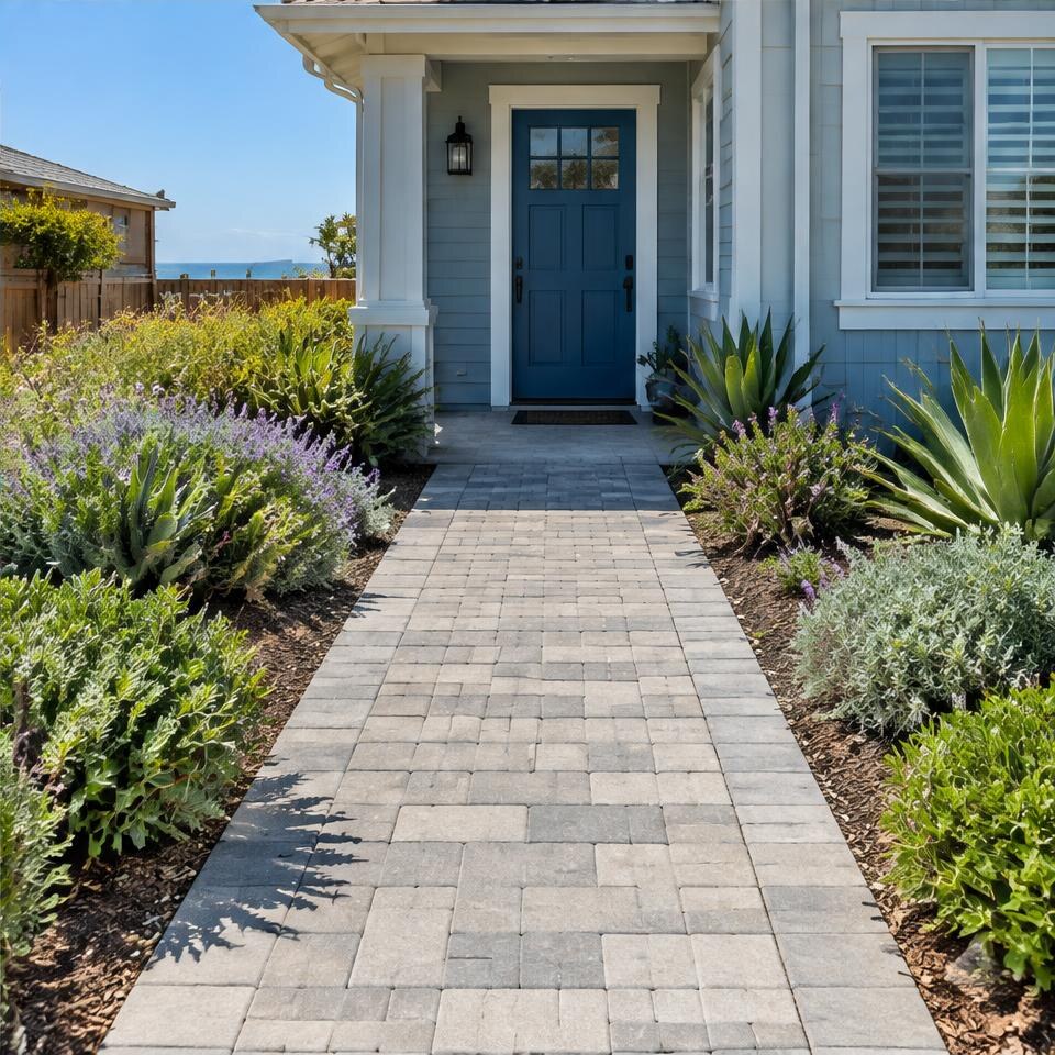 Interlocking concrete paver walkway design inspiration for Port Hueneme, California homes