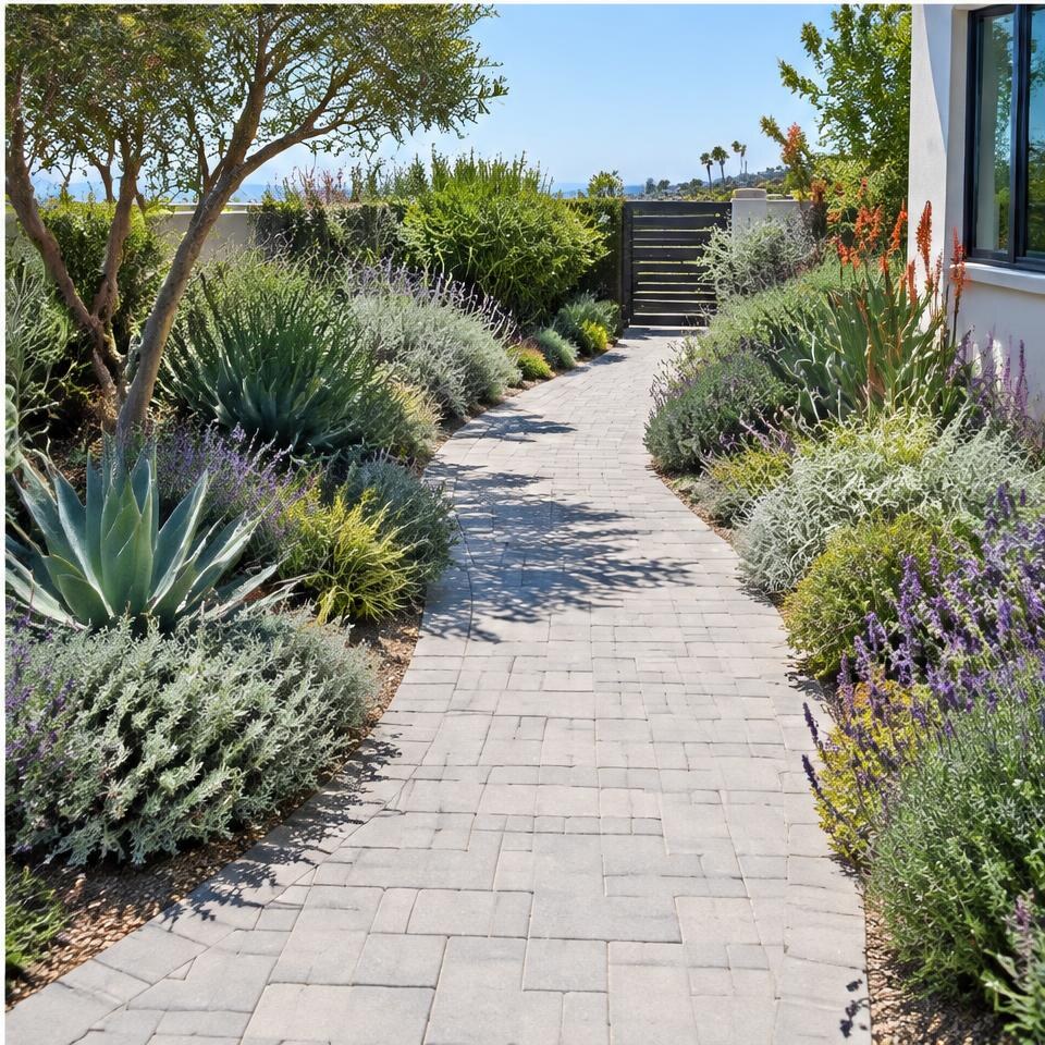 Interlocking concrete paver walkway design inspiration for Bel Air, California homes