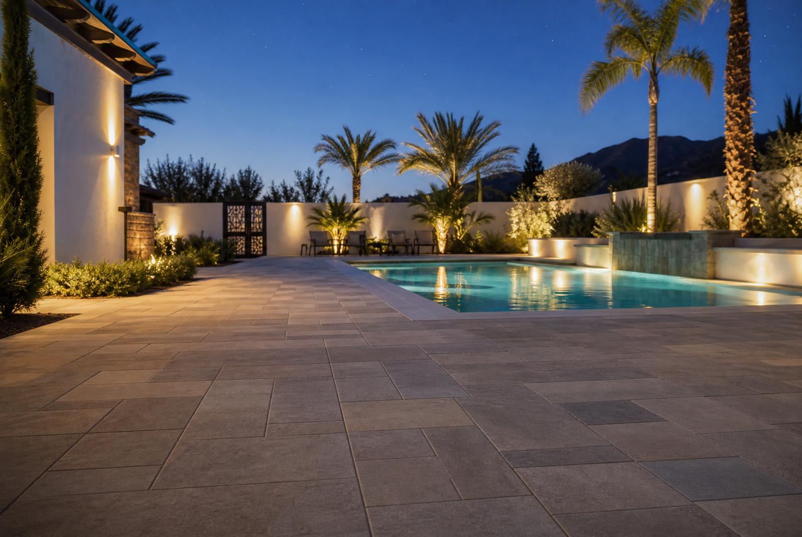 Luxury paver pool deck