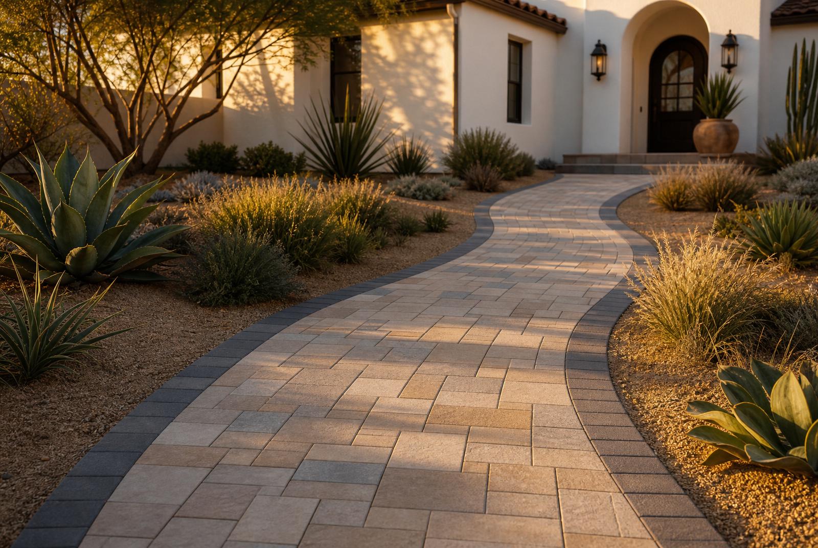 Elegant paver walkway