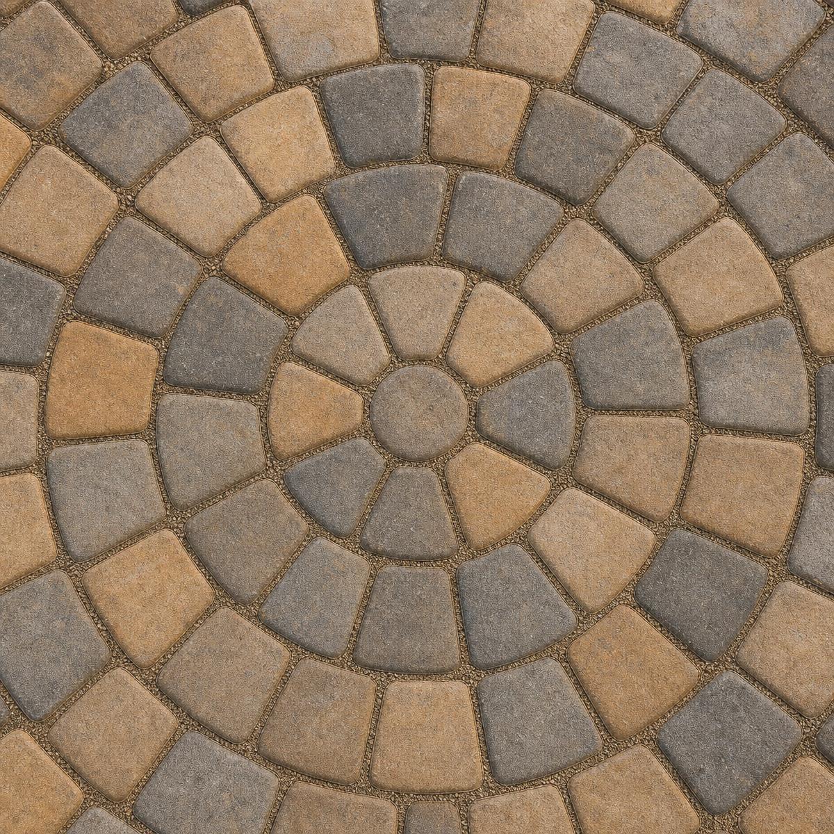 Circular motor court paver driveway