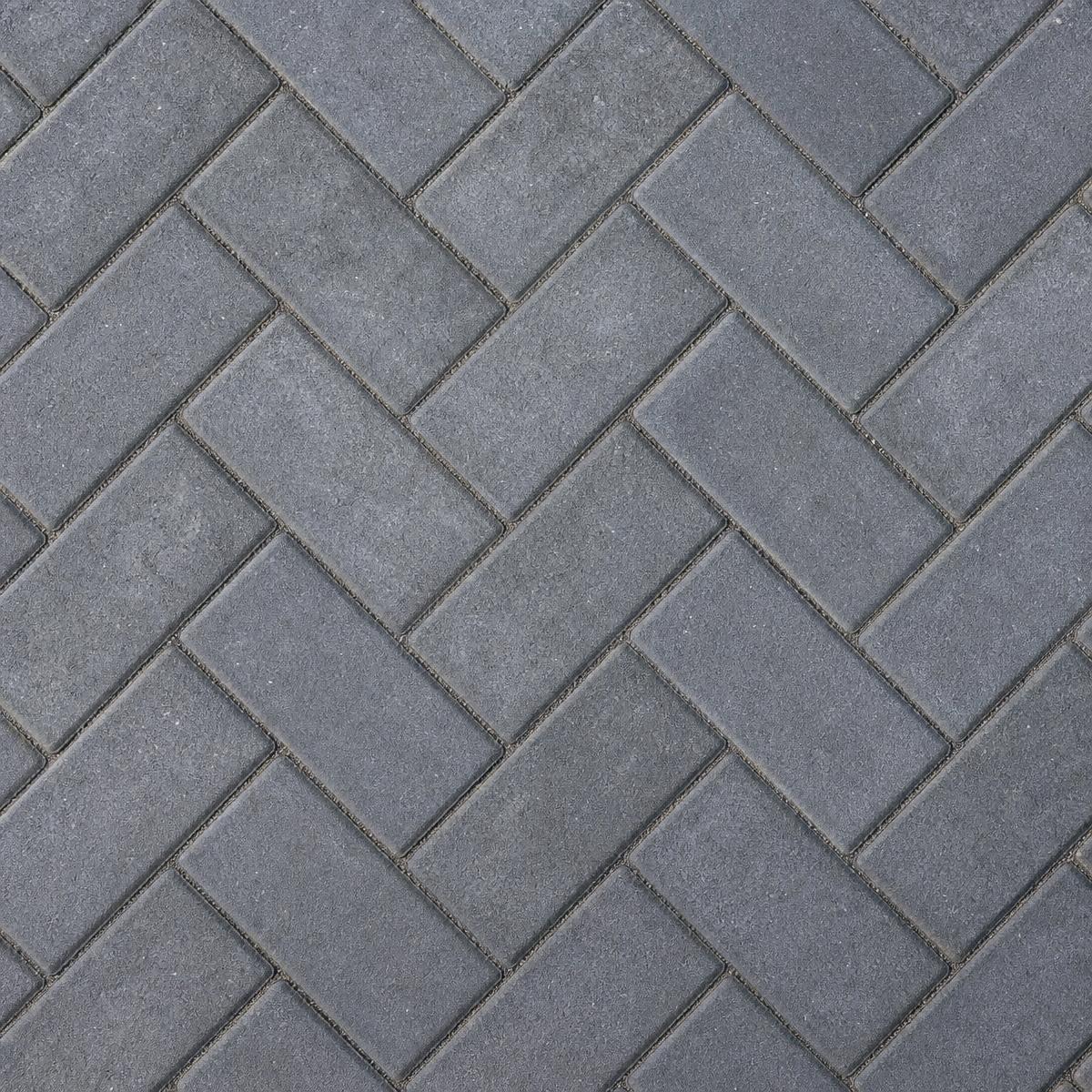 Herringbone paver driveway from above