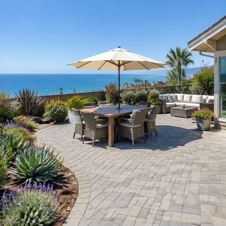 Concrete paver patio design inspiration for Ventura, California homes