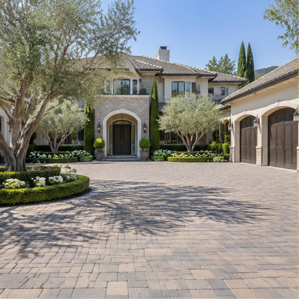 Interlocking concrete paver driveway design inspiration for Westlake Village, California homes