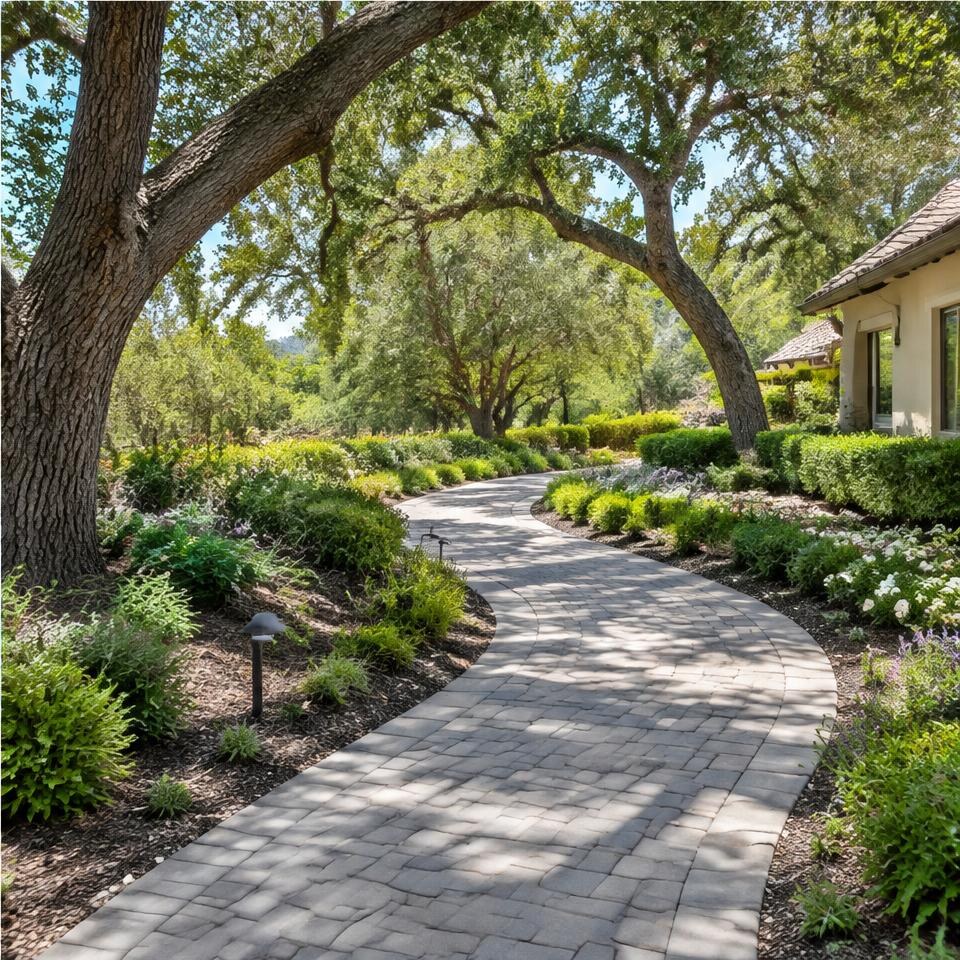 Interlocking concrete paver walkway design inspiration for Westlake Village, California homes